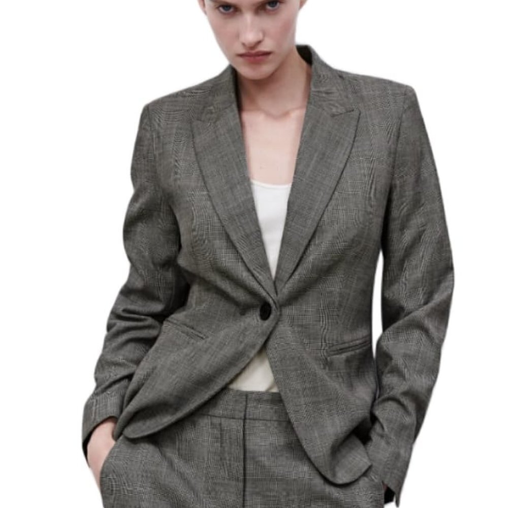 NEW ZARA BLAZER CINTRÉ À CARREAUX 8073/320
